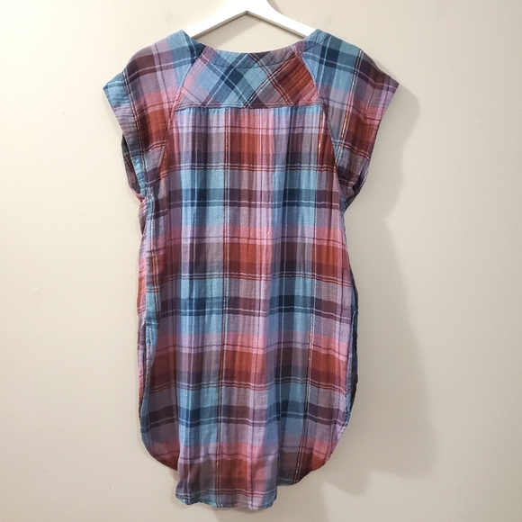 Anthropologie Akemi + Kin Cap Sleeve Plaid Tunic - Size XS - Picture 7 of 9